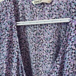 ONLY 💜🌸 Purple Floral Wrap Dress Flutter Sleeve